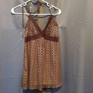 Eyeshadow medium halter top brown shirt